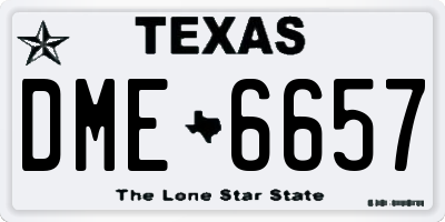 TX license plate DME6657