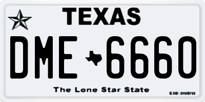TX license plate DME6660