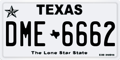 TX license plate DME6662