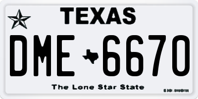 TX license plate DME6670