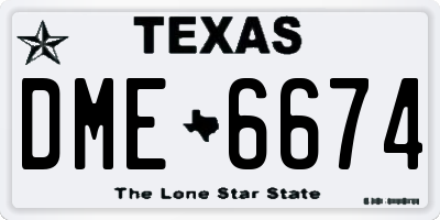 TX license plate DME6674