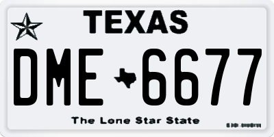 TX license plate DME6677