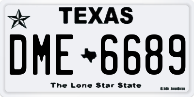 TX license plate DME6689