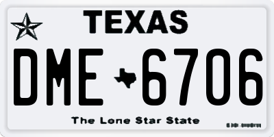 TX license plate DME6706