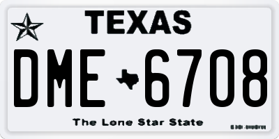 TX license plate DME6708