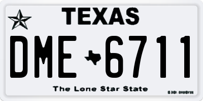 TX license plate DME6711