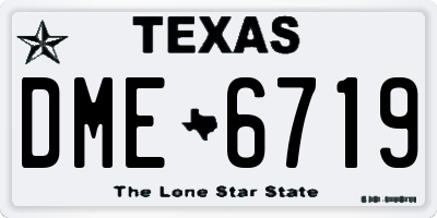 TX license plate DME6719