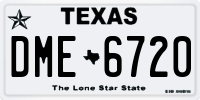 TX license plate DME6720
