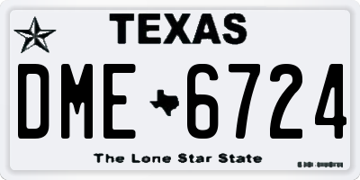 TX license plate DME6724
