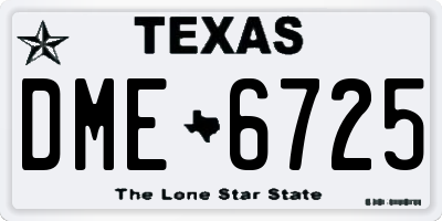TX license plate DME6725