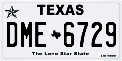 TX license plate DME6729