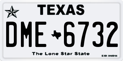 TX license plate DME6732