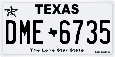 TX license plate DME6735