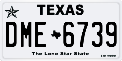 TX license plate DME6739