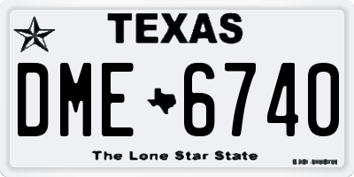 TX license plate DME6740
