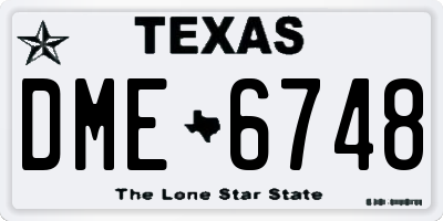 TX license plate DME6748
