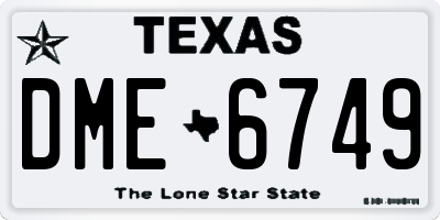 TX license plate DME6749