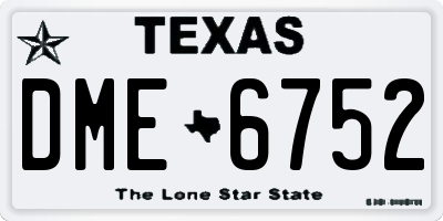 TX license plate DME6752