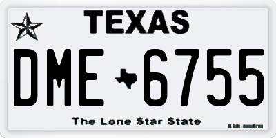 TX license plate DME6755