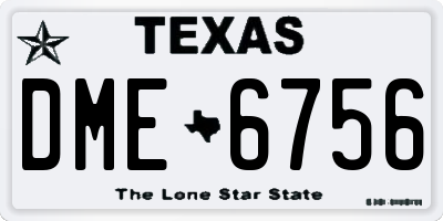 TX license plate DME6756