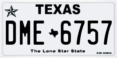 TX license plate DME6757