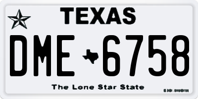 TX license plate DME6758
