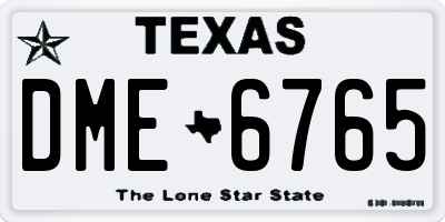 TX license plate DME6765
