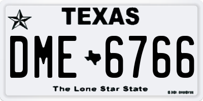 TX license plate DME6766