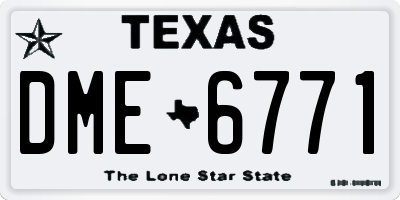 TX license plate DME6771