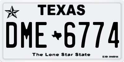 TX license plate DME6774