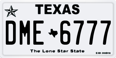 TX license plate DME6777