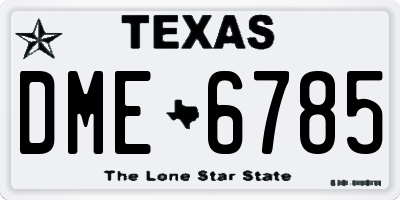 TX license plate DME6785