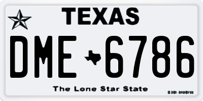 TX license plate DME6786