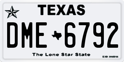 TX license plate DME6792