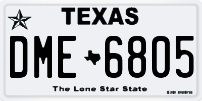 TX license plate DME6805