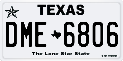 TX license plate DME6806
