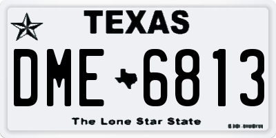 TX license plate DME6813