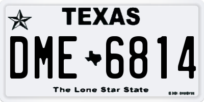 TX license plate DME6814