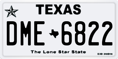 TX license plate DME6822