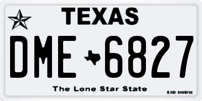 TX license plate DME6827