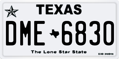 TX license plate DME6830