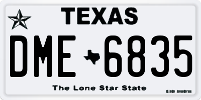 TX license plate DME6835