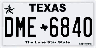 TX license plate DME6840