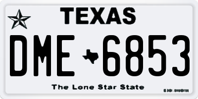TX license plate DME6853