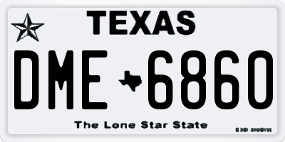 TX license plate DME6860