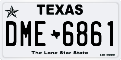 TX license plate DME6861