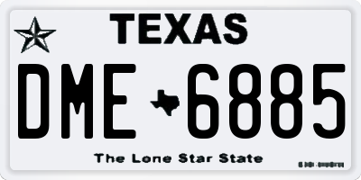 TX license plate DME6885