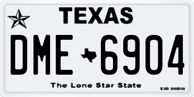 TX license plate DME6904