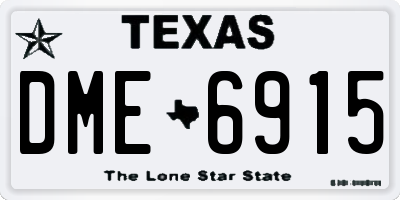 TX license plate DME6915