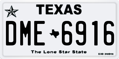 TX license plate DME6916